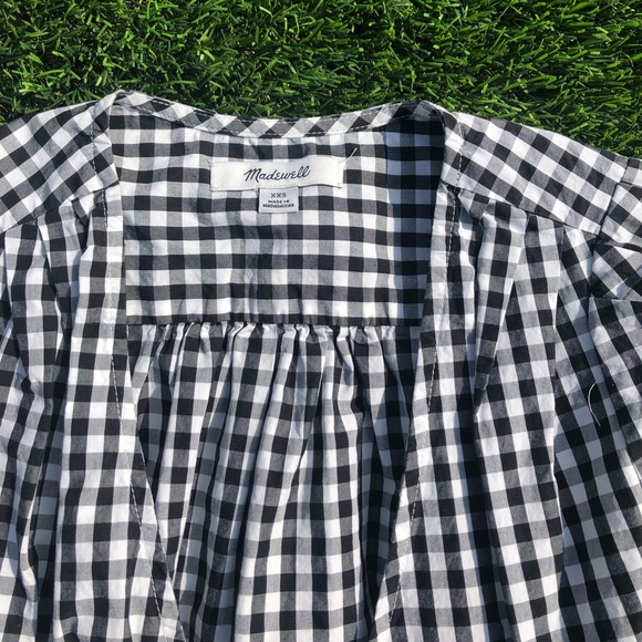Madewell short-sleeve wrap top in gingham check - Picture 5 of 6